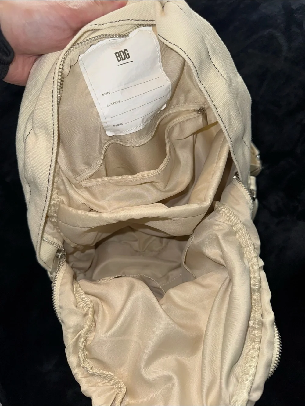 Cream Canvas BDG Backpack